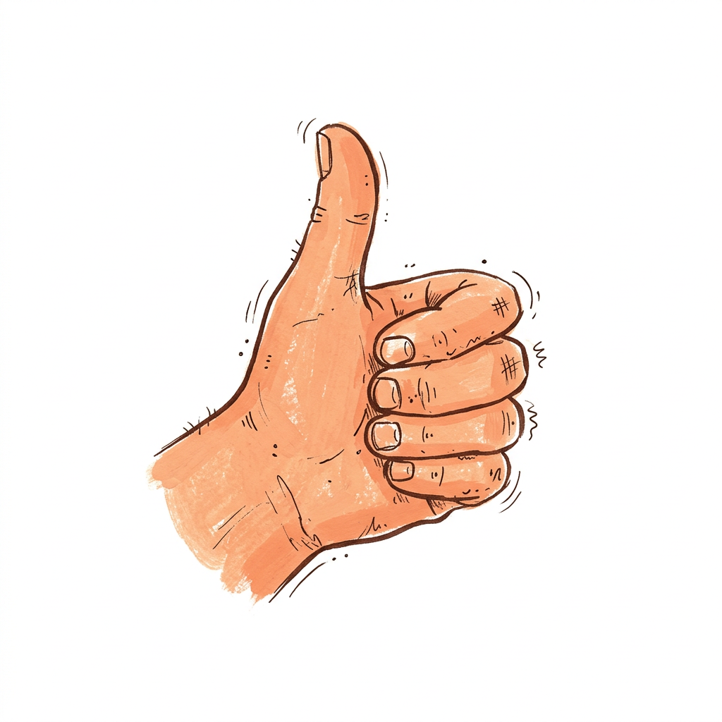 Hand-drawn thumbs-up